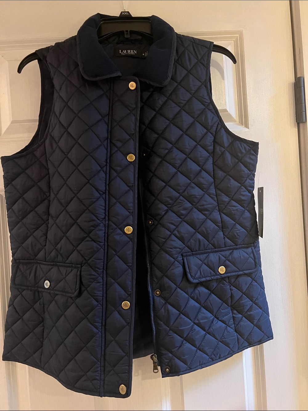 Lauren Ralph Lauren Quilted Navy Button-Front Vest